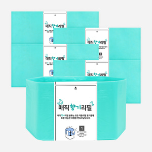 월드크린 매직향기 리필 220 (5개입) 연속비닐 쓰레기 분리수거 검정 비닐 봉투 비닐봉투 대형비닐봉투