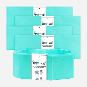 월드크린 매직향기 리필 280 (5개입) 연속비닐 쓰레기 분리수거 검정 비닐 봉투 비닐봉투 대형비닐봉투